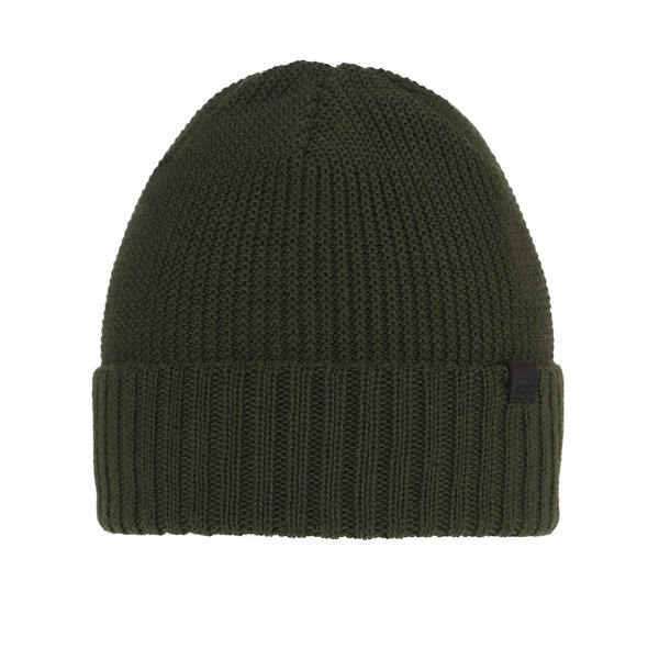 Men's winter hat - green merino wool Sewer