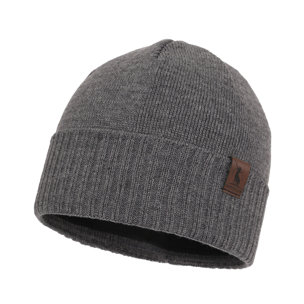 Men's winter hat, grey merino wool Hogan