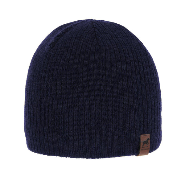 Men's winter hat navy blue merino wool Bird