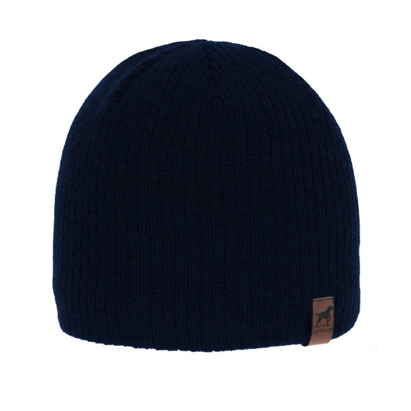 Men's winter hat navy blue merino wool Bird