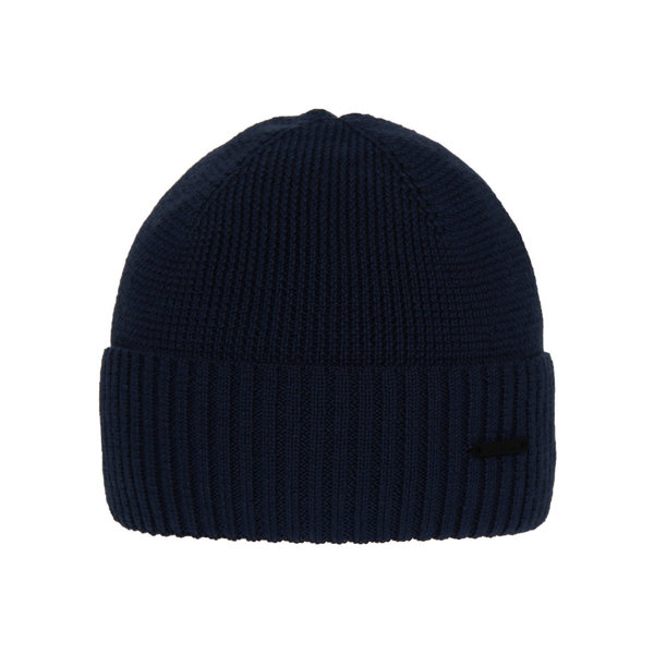 Men's winter hat navy blue merino wool	Henk