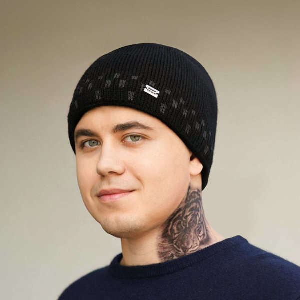 Men's winter headband black Tymian