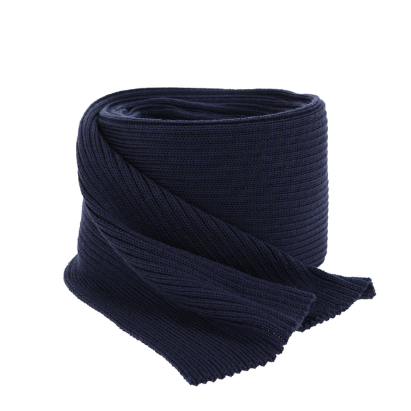 Men's winter tube scarf navy blue 100% extra fine merino wool Brayan