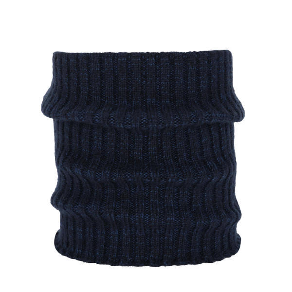 Men's winter tube scarf navy blue merino wool Best