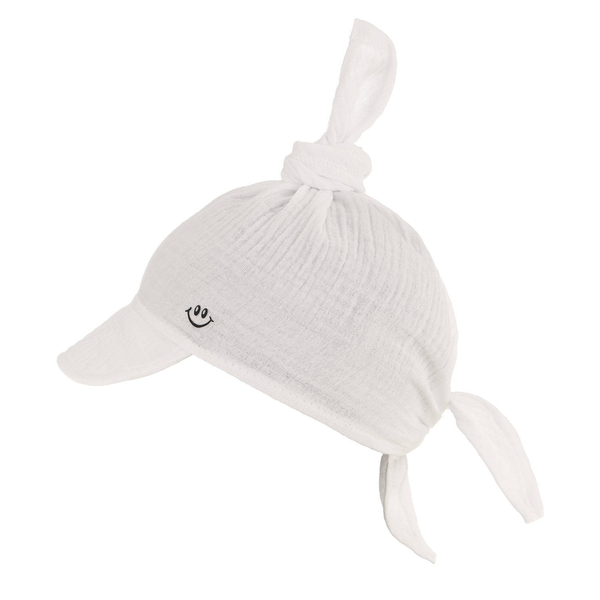 Muslin summer sun cap for boy white Kobo