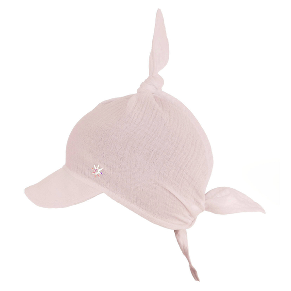 Muslin summer sun cap for girl pink Sunny