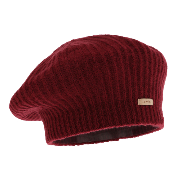 Woman's winter beret burgund Grace