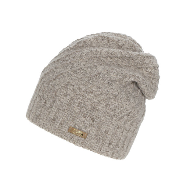 Woman's winter hat beige merino wool Misha