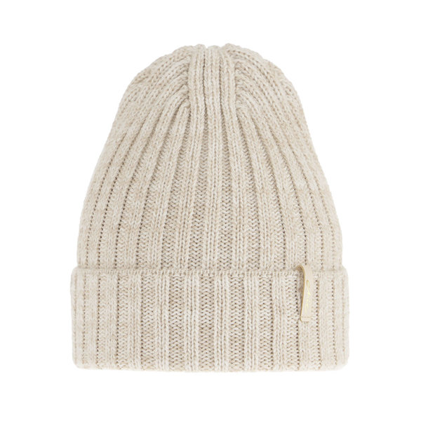 Woman's winter hat beige merino wool Missi