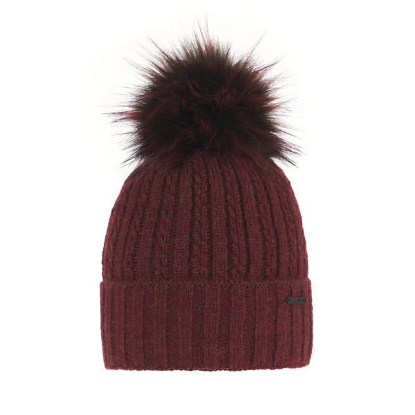 Woman's winter hat burgund Karizma with pompom