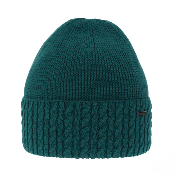 Woman's winter hat in green merino wool Febe