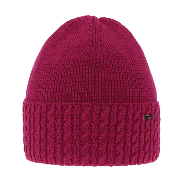 Woman's winter hat in pink merino wool Febe