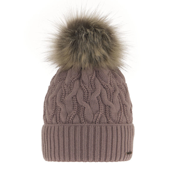 Woman's winter hat pink Deva with pompom