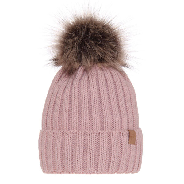 Woman's winter hat pink Europa with pompom