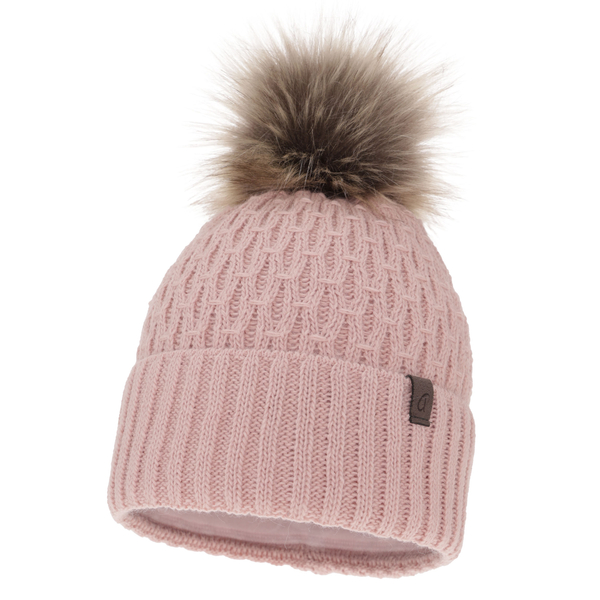 Woman's winter hat pink Gaba with pompom