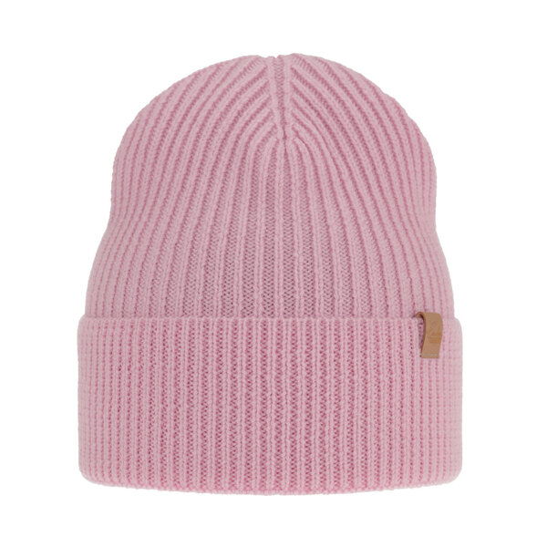 Woman's winter hat pink Isla 100% extra fine merino wool