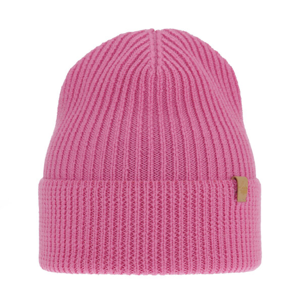 Woman's winter hat pink Isla 100% extra fine merino wool