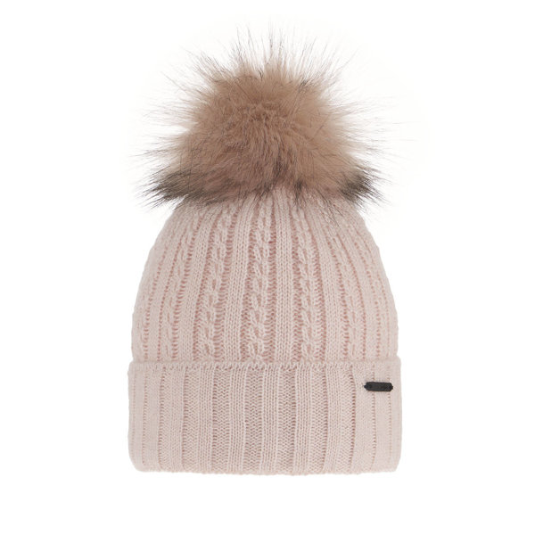 Woman's winter hat pink Karizma with pompom