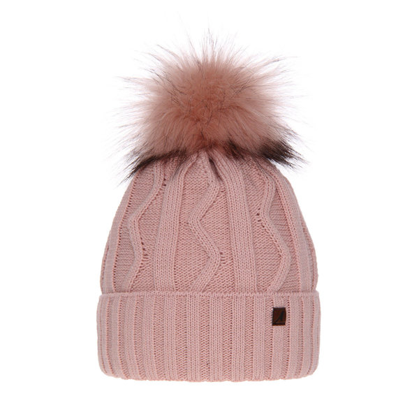 Woman's winter hat pink Renika with pompom