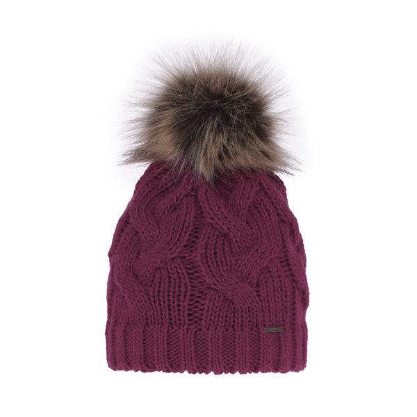 Woman's winter hat pink Terri with pompom