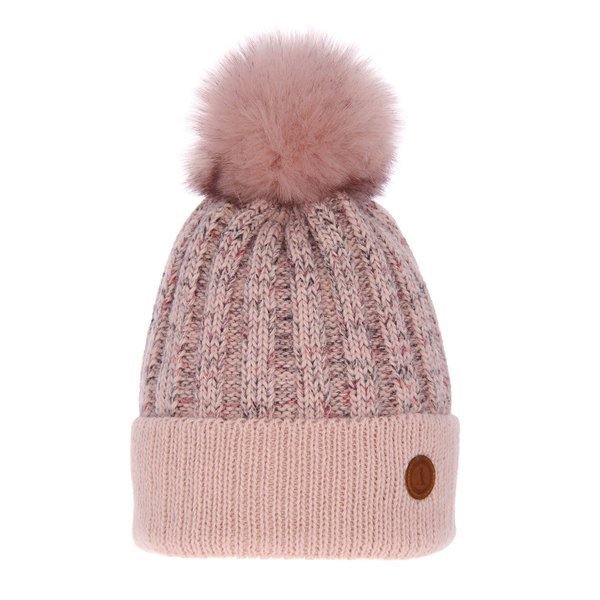 Woman's winter hat pink Vera with pompom