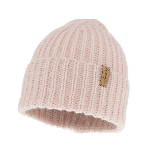 Woman's winter hat pink merino wool Caro