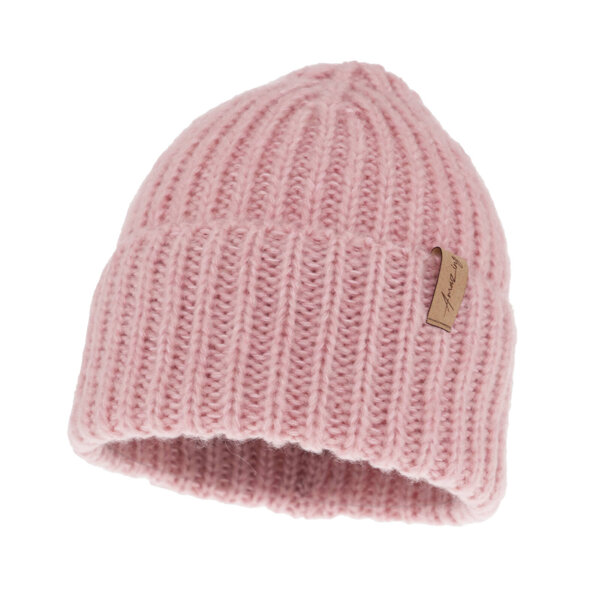 Woman's winter hat pink merino wool Caro