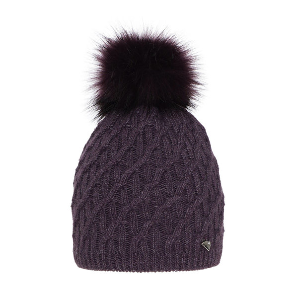 Woman's winter hat violet Kaskada with pompom