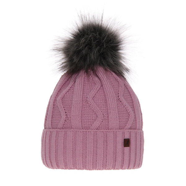 Woman's winter hat violet Renika with pompom