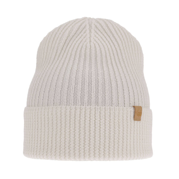Woman's winter hat white Isla 100% extra fine merino wool