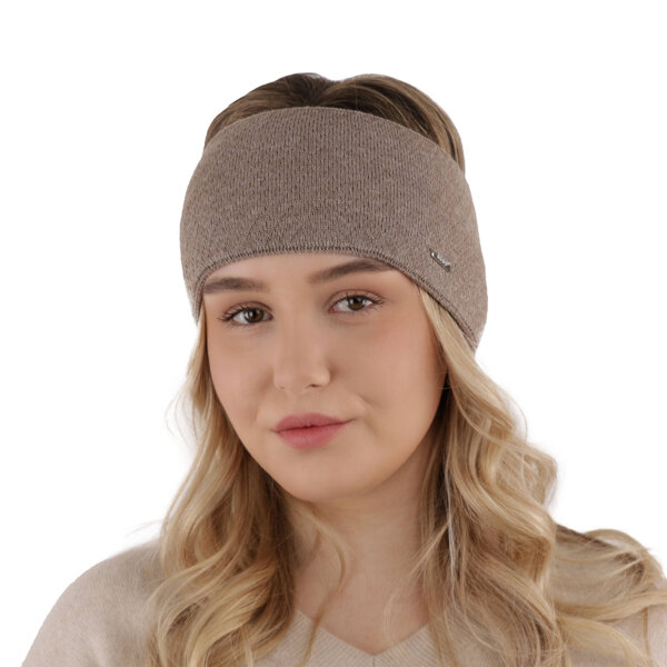 Woman's winter headband - beige merino wool Katrina