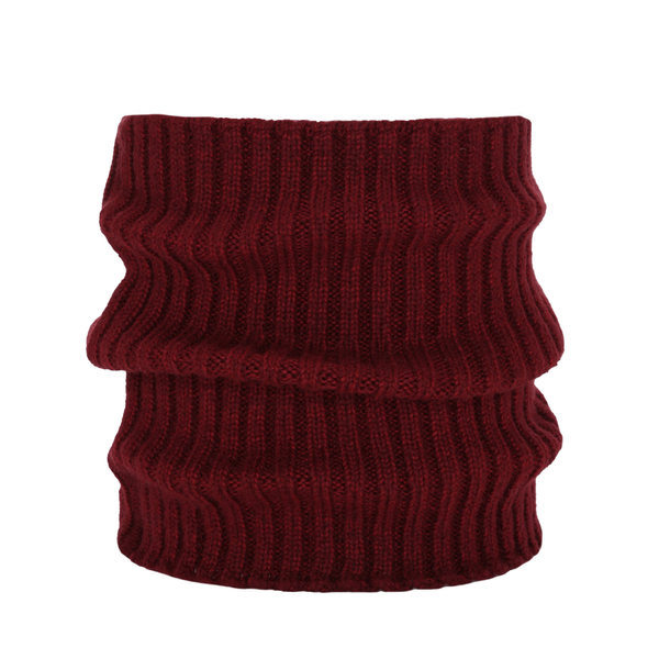 Woman's winter tube scarf burgund merino wool Besta