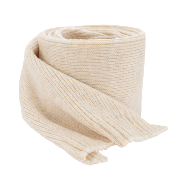 Women's winter scarf ecru merino wool Loretta