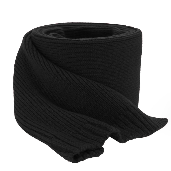 Women's winter tube scarf black merino wool Loretta