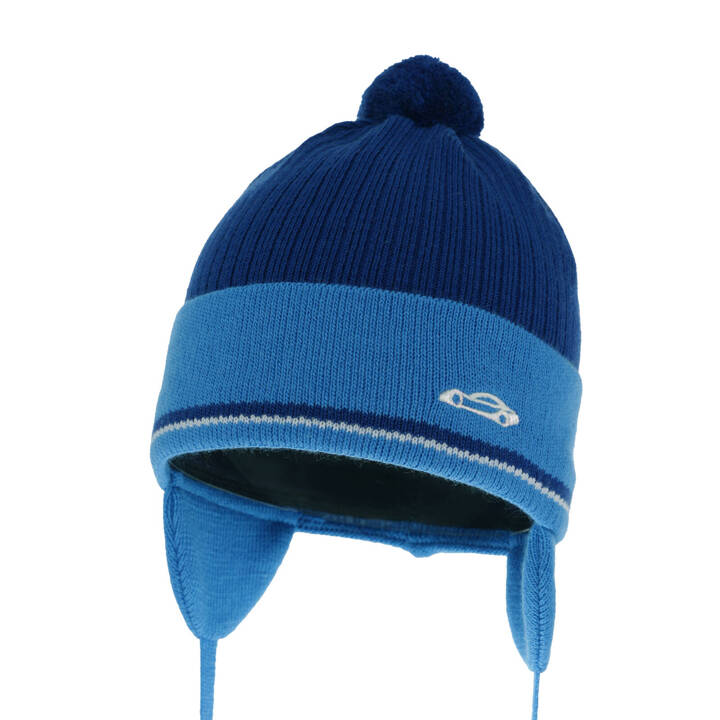 Boy's spring/ autumn hat blue with pompom Jacob