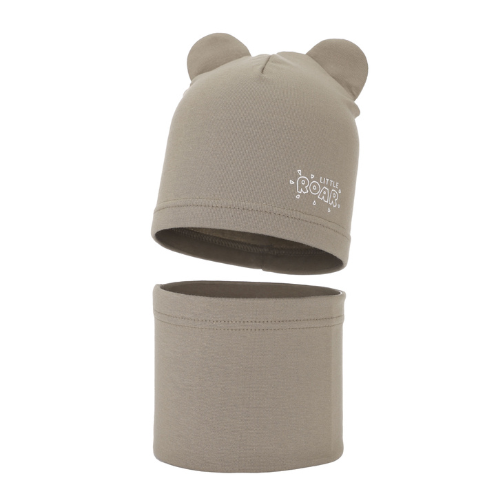 Boy's spring/ autumn set: hat and tube scarf beige Cymes