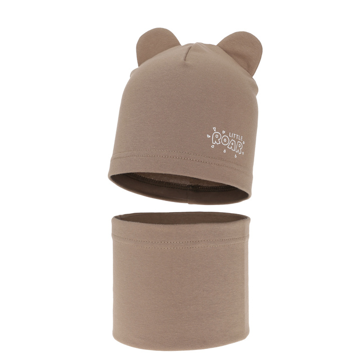 Boy's spring/ autumn set: hat and tube scarf brown Cymes