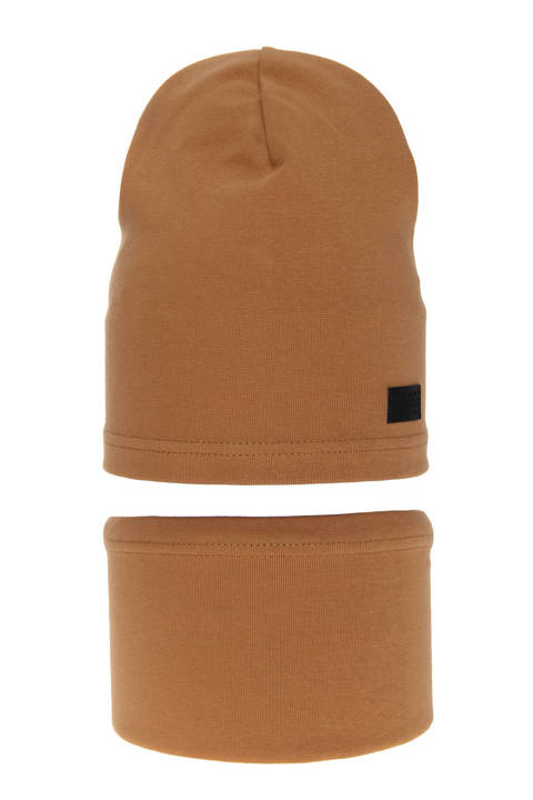 Boy's spring/ autumn set: hat and tube scarf camel Frizi