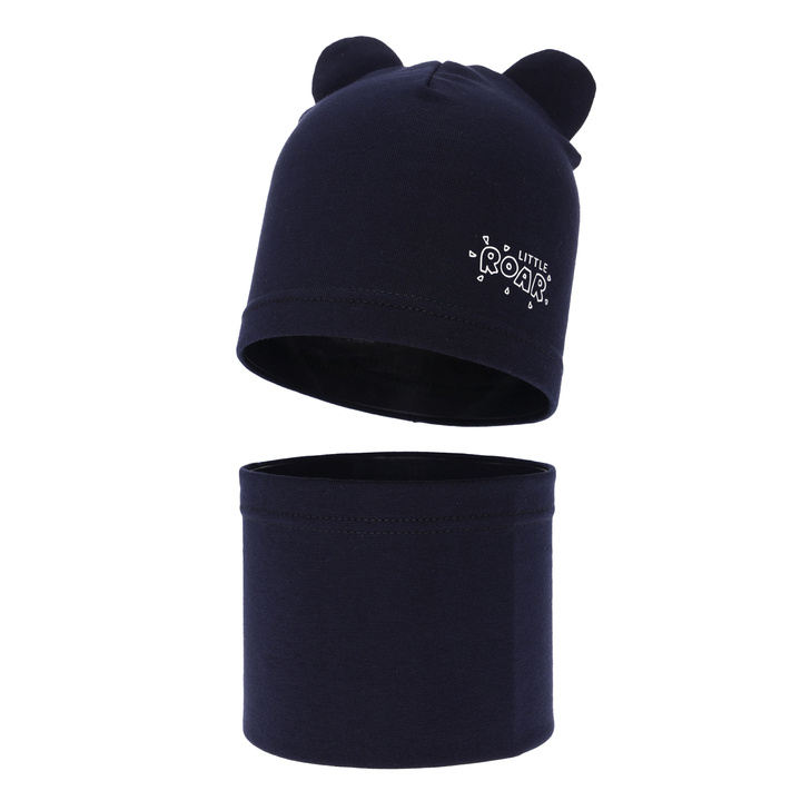 Boy's spring/ autumn set: hat and tube scarf navy blue Cymes