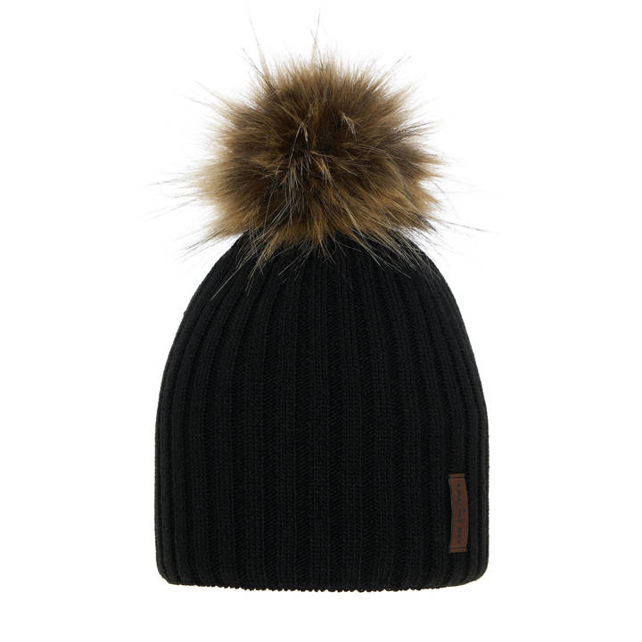 Boy's winter hat black Amur with pompom