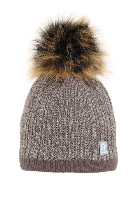 Boy's winter hat brown Emilian with pompom