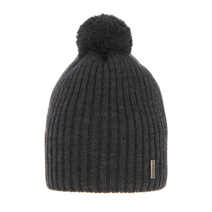 Boy's winter hat grey Pirat with pompom