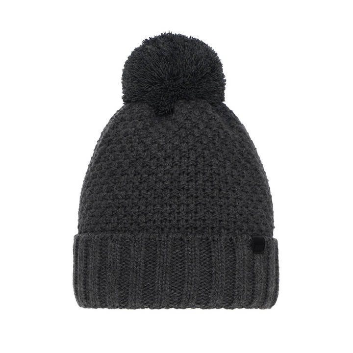 Boy's winter hat grey Polins with pompom