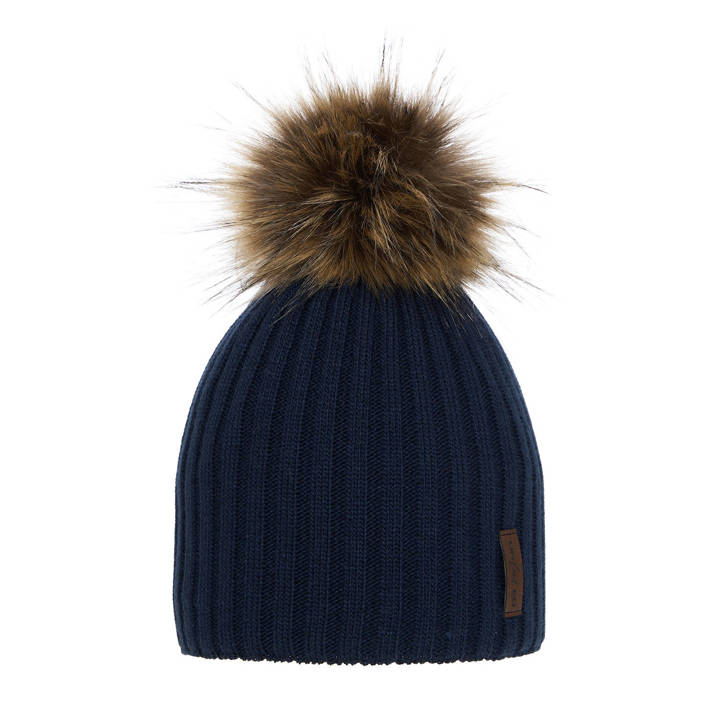 Boy's winter hat navy blue Amur with pompom