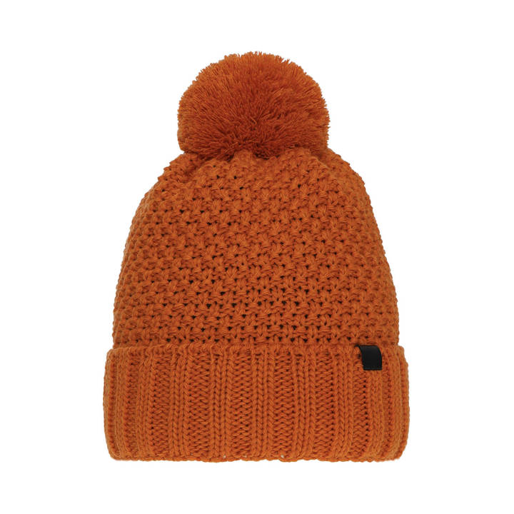 Boy's winter hat orange Polins with pompom