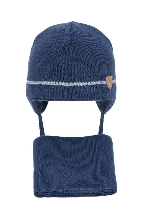 Boy's winter set: hat and scarf blue Musso