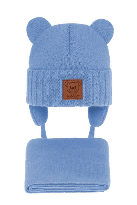 Boy's winter set: hat and scarf blue Petit