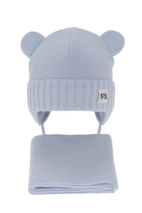 Boy's winter set: hat and scarf light blue Luciano