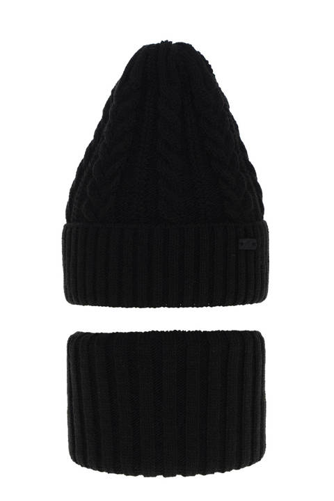 Boy's winter set: hat and tube scarf black Colins