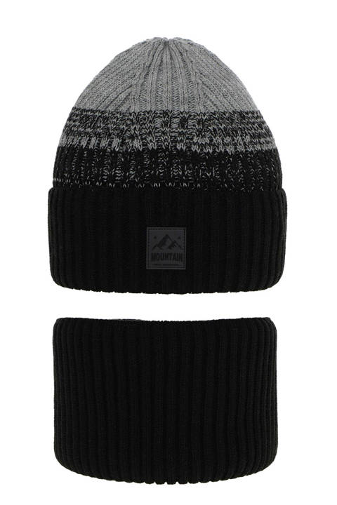 Boy's winter set: hat and tube scarf black Ralph